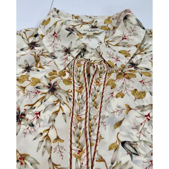 Max Studio Floral Long Sleeve Button Up Blouse Size Large (030) - Picture 4 of 12